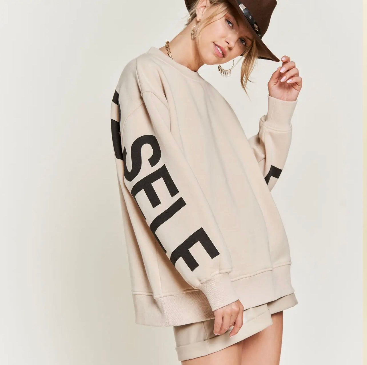 Lettering Oversized Sweatshirt