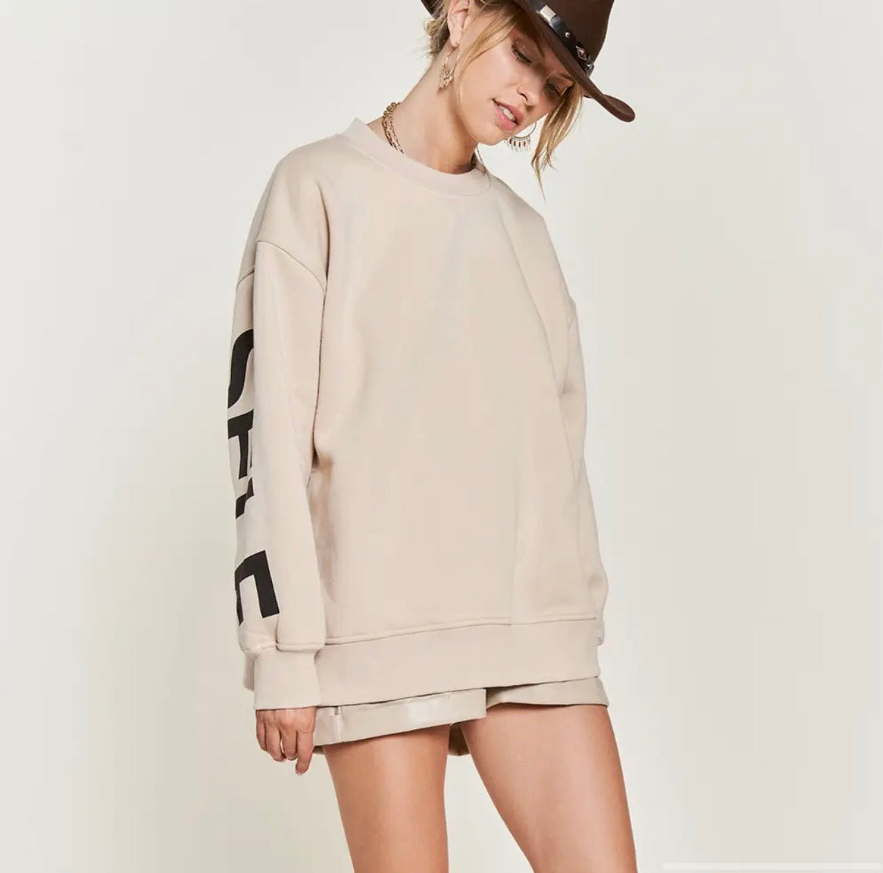 Lettering Oversized Sweatshirt