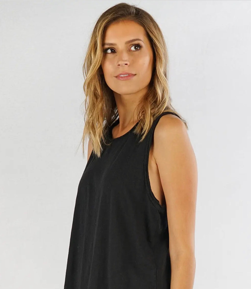 Cotton Slub Knit Racerback Tank Top