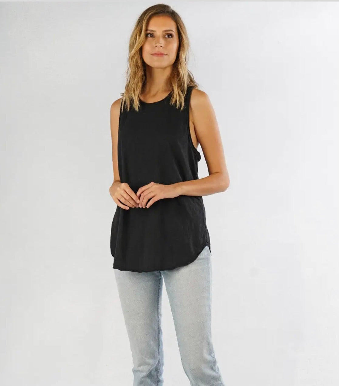 Cotton Slub Knit Racerback Tank Top