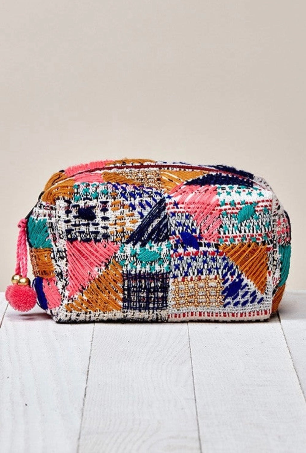 Multi Beaded and Embroidered Makeup Bag