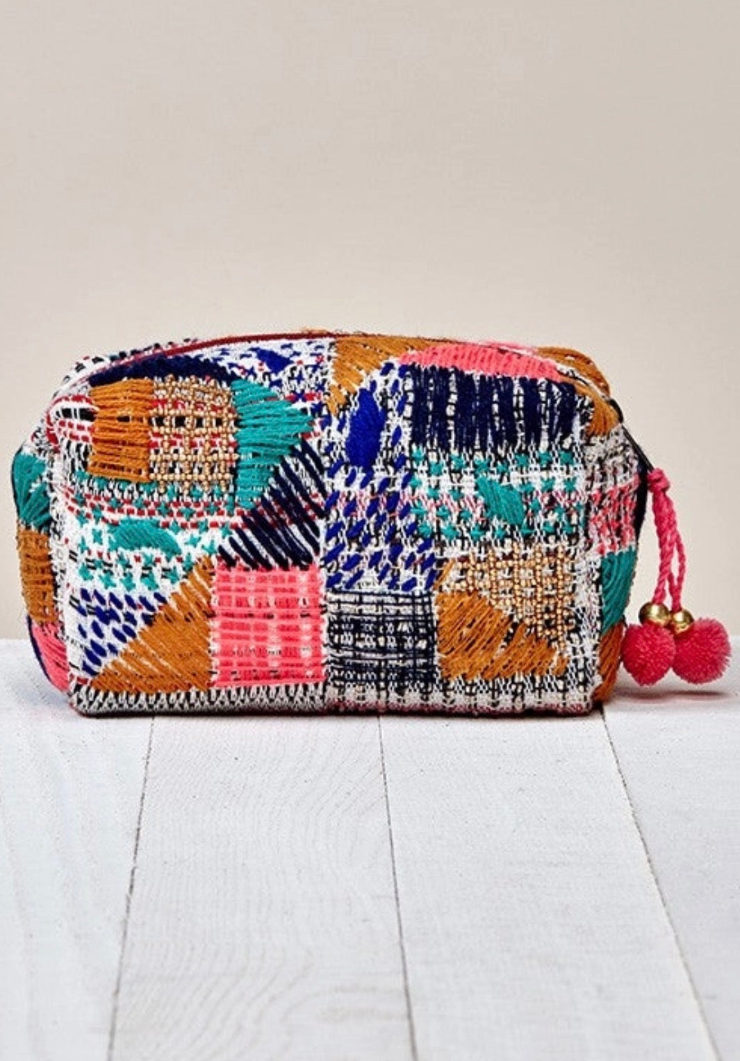 Multi Beaded and Embroidered Makeup Bag