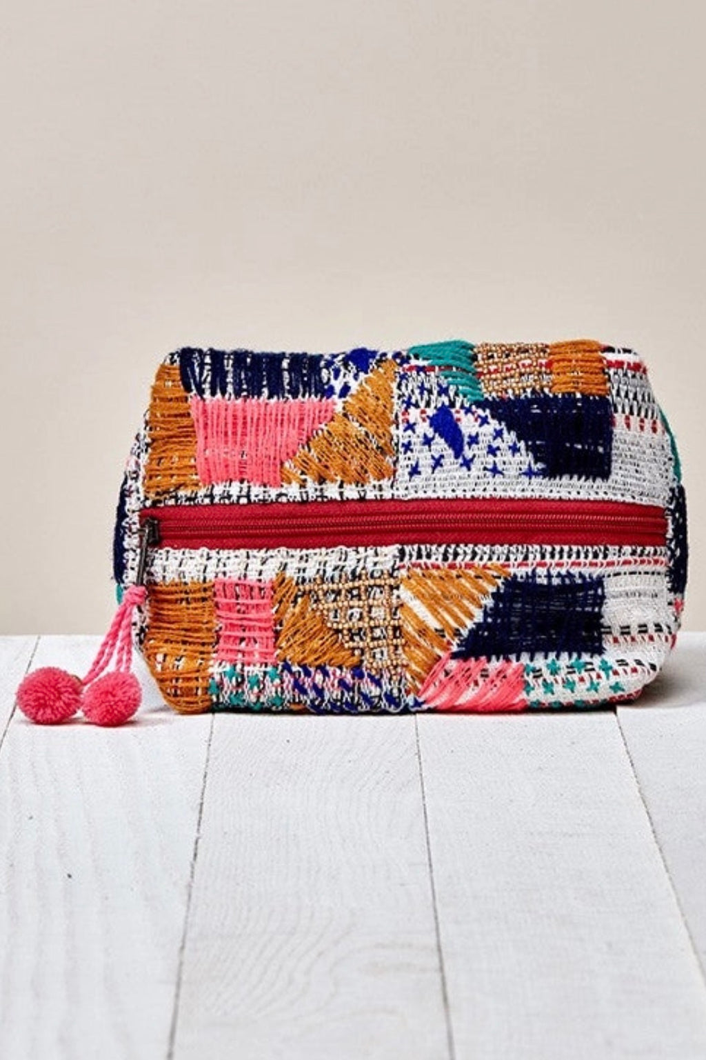 Multi Beaded and Embroidered Makeup Bag