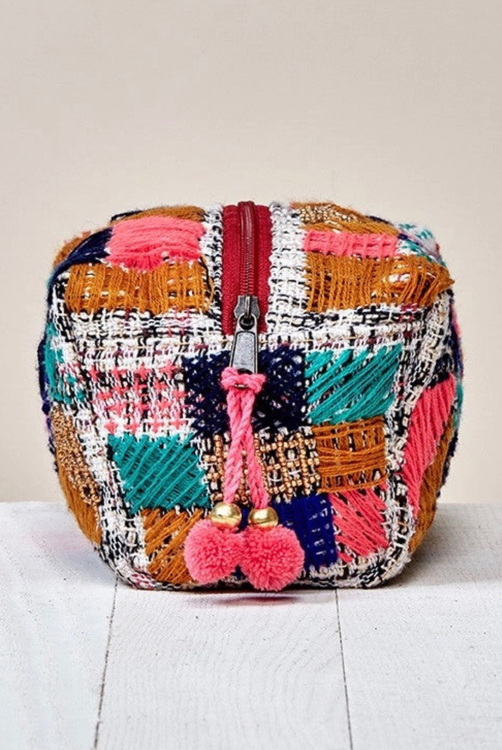Multi Beaded and Embroidered Makeup Bag