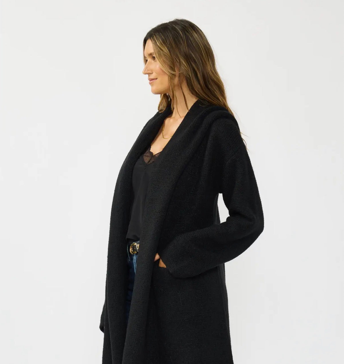 Cozy Oversized Two Pocket Hooded Cardigan