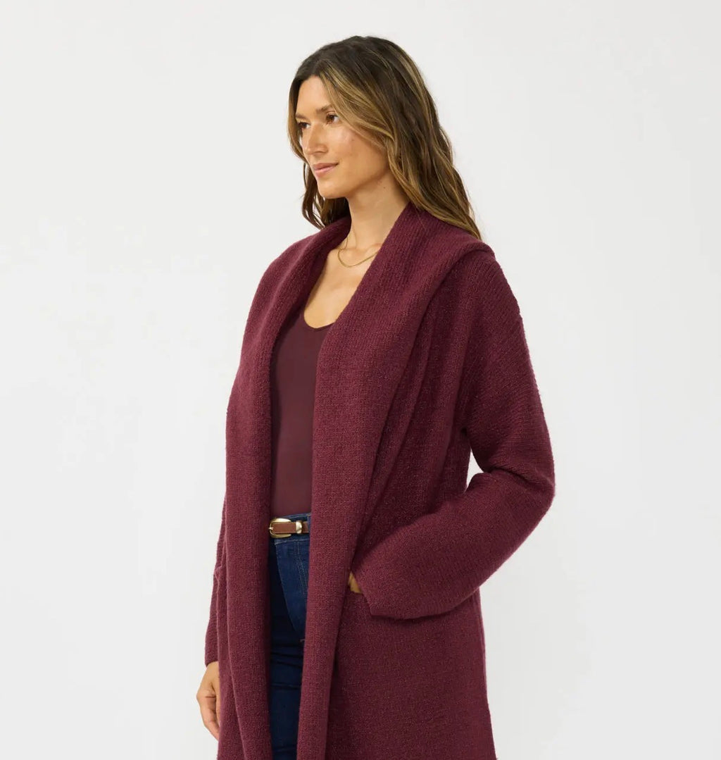 Cozy Oversized Two Pocket Hooded Cardigan