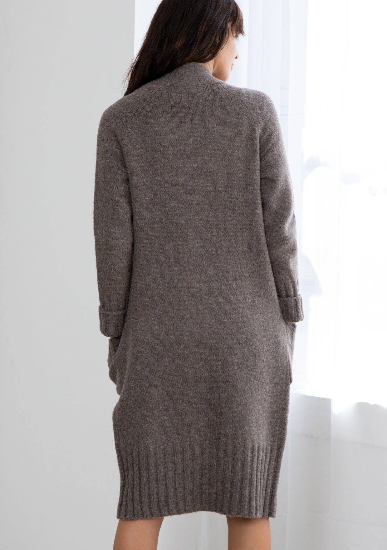 Mid Length Cardigan: Mushroom / M/L