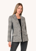 Plaid Patchwork Single-Breasted Blazer